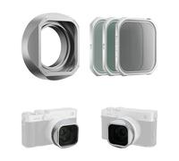 Freewell Lens Hood for Fuji XF 23mm - Magnetic PL, UV, and Black Glow Mist 1/4 Filters with Tempered Glass Protection (Silver)