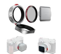 Freewell the Real Lens Hood - CPL/Mist Filter, Flipable, Touchless Operation for Fuji GFX100RF (Silver)