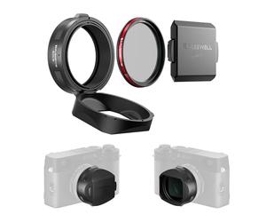 Freewell the Real Lens Hood - Hybrid CPL/Mist Filter, | Flipable, Touchless Filter Operation for Fuji X100VI, X100V, X100 Series (Black)
