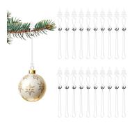 Freewindo 20Pcs Christmas Ornament Hangers, Toddler Cat Proof Ornament Hooks for Hanging Christmas Decorations, No-Slip Hanging Hooks for Xmas Tree Ornaments Hooks for Small, Large Ornaments (White)