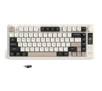 FREEWOLF M75 Dual-Mode Wireless Keyboard, Bluetooth+2.4G Connection, Knob Control&Display Screen, 82-key Compact PBT Gradient Keycaps, Rainbow Light, 2000mAh, Full-Key Non-Conflict for Mac/Win-Cheese