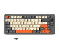 FREEWOLF M75 Dual-Mode Wireless Keyboard, Bluetooth+2.4G Connection, Knob Control&Display Screen, 82-key Compact PBT Gradient Keycaps, Rainbow Light, 2000mAh, Full-Key Non-Conflict for Mac/Win-Shimmer