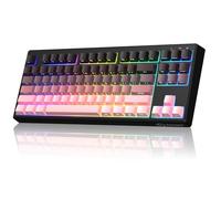 FREEWOLF M87V2 Wireless Keyboard, Tri Mode-BT/2.4G/Wired, Silent and smooth, 4000mAh, Side-printed Keycap, QWERTY US layout, Anti-ghosting, 16M RGB Gaming Keyboard for MAC/Win(Blackberry)