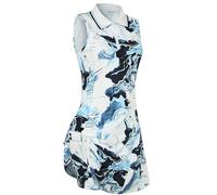 FREEYE Womens Sleeveless Golf Tennis Dresses with Inner Shorts＆Pockets for Workout Exercise, Blue Black Ripples, L