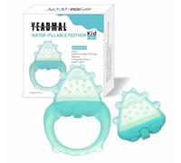 Freezable Baby Teether Toys,Water Fillable Baby Teething Relief,Chill Teether for Babies 0-3-6-12-24 Months, Cools & Massages Sore Gums,No Chill Handle,BPA-Free Soft Silicone Infant Chew Toys (Cyan)