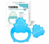 Freezable Baby Teether Toys,Water Fillable Baby Teething Relief,Chill Teether for Babies 0-3-6-12-24 Months, Cools & Massages Sore Gums,No Chill Handle,BPA-Free Silicone Teething Toys Cooling (Blue)