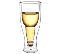 Freezable Double Wall Beer Mugs - 15.3/12/9oz Upside Down Shatterproof Borosilicate Glass Insulated No-Sweat Cups for Iced Beer, Camping & Home Bar