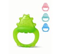 Freezable Teething Toys for Baby - Water-Fillable Cooling Baby Teether with Not-Cold Silicone Handle, BPA-Free, Multi-Textured, Easy Grip & Easy to Clean (Green)