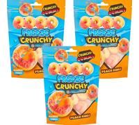 Freeze Crunchy Freeze-Dried Sweets Flavour Variety Pack 35g - Watermelon, Marshmallow, Peach Rings, Bubblegum Bottles & Blue Raspberry Rings - Bbt (6 x Pack, Crunchy Freezedried Peach Rings)