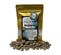 Freeze Dried California Blackworms - All Natural - (100+ Cubes) - Perfect for Marine & Tropical Aquariums - High Protein, No Preservatives - Ideal Live Blackworms Alternative Fish Food (25 Grams)
