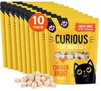 Freeze Dried Chicken Cat Treats 100% Chicken Breast 100% Natural Grain Free Fresh Chicken Dry Cat Treat Allergen-Free & Hypoallergenic Easy Digestion Chicken Nibbles for Cats 10 Bags x 10g