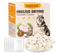 Freeze-Dried Chicken Cat Treats, 150g Chicken Cube Snacks for Pets, Single Ingredient ChickenDog Treat Bite-Sized Pieces