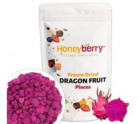 Freeze Dried Dragon Fruit Pieces 250g - Red Pitaya Chunks Premium Superfood - Natural Tropical Snack for Smoothies, Baking & Cocktail Garnish - No Added Sugar Vegan
