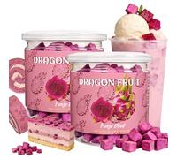 Freeze Dried Fruit Dragon Healthy Snacks 100% Natural Unsweetened Pink Pitaya Pieces Freeze Dried Fruit Red Pitahaya | Make Smoothie Powder Baking & Cocktail Garnish or Snacking(80g）