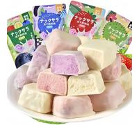 Freeze-dried fruit flavored candies, freeze-dried strawberry, mango, blueberry yogurt snacks, Chinese snacks, nutritious fruit breakfast, mixed fruit yogurt cubes 45g/bag*4 bags (one bag each)