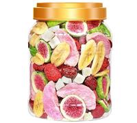 Freeze Dried Fruit Slices Mix,strawberries, honey peaches, figs, coconut chunks, yellow peaches, red dates, apples, No Sugar Added, Gluten free, Vegan, Healthy Snack 250g
