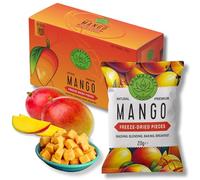 Freeze Dried Mango pieces - Healthy 100% Fruit Snacks, Gluten-Free, No Added Sugar, 6x20g Packs - Made from Naturally sweet Alphonso Mango - Ideal for Snacking, Breakfast, Blending, Smoothies