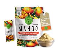 Freeze Dried Mango Powder | 200g | Perfect for Smoothies Baking Desserts and Breakfast | Convenient Single Serve 20g Sachets | 100 Percent Natural | No Added Sugar | Vegan | Gluten Free | Aromacraft