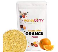Freeze Dried Orange Pieces 250g - Crispy Dehydrated Peeled Orange Snacks - for Baking, Cake Decorations, Ice Cream Toppings, Jellies, Muesli, Cocktails, Drinks- Edible Citrus Fruit Oranges Cut Cubes