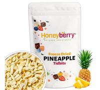 Freeze Dried Pineapple Tidbits 100g - Dehydrated from Frozen Pineapple Chips - Tropical Crispy Fruit Chunks Perfect as a Snack - No Sugar Added Sliced Pineapples Candy Substitute for Kids