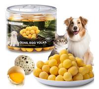 Freeze Dried Quail Egg Yolk Treats for Cats & Dogs Natural Single Ingredient High Protein Snacks Grain Free No Additives Pet Treats
