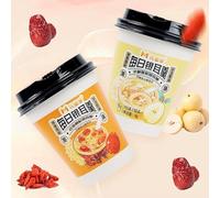 Freeze-dried white fungus soup,healthy breakfast porridge,brewed instant soup,Instant meal replacement,red dates,delicious Chinese snack gifts (2 flavor mix,12cups)