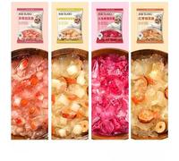 Freeze dried white fungus soup, instant red date snow pear tremella soup, substitute breakfast Congee, healthy vegetable soup, nutritious cereals soup, vegetarian, Dim sum (Strawberry,10 packs)