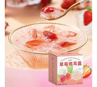 Freeze-dried white fungus Soup,Rose strawberry and osmanthus,Healthy nutritious breakfast porridge,vegan,instant convenient snacks,Delicious soup gift (Strawberries,1box)