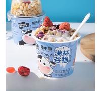 Freeze-dried Yellow Peach Strawberry Fruit cereal (180g*3/6can) Cereals Yogurt,Healthy Nutritious Breakfast,Dried Fruit,Convenient Meal Replacement,Delicious Snack Gifts (Yogurt cube,3 cans)