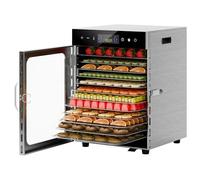 Freeze Dryer Machine Stainless Steel Food Dehydrator with 30~90℃ Temperature Range, 1-24 Hour Timer, 360° Airflow Circulation for Preserving Jerky, Meat, Fruit, and Vegetables