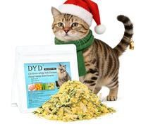 Freeze Drying Cat Grass Egg Yolk Chicken Floss,Cat Snacks, Helps Cats Discharge Hairballs, Reduces Gastrointestinal Buildup 65g