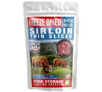 Freeze Meat Freeze-Dried Sirloin Steaks |Family Pack, 2 lbs, 30 Year Shelf Life, Refrigeration Free | Backpacking & Camping Food Emergencies & Food Storage|GRASS FED|