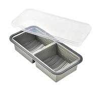 Freeze Preservation Silicone Ice Tray with Lid - Giant Large Mold for Food Storage & Baking Kitchen Use(Grey-2Grid)