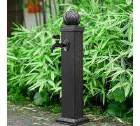 Freeze Proof Outdoor Water Column with Spray Gun, Thickened Aluminum Alloy Garden Hydrant with Copper Faucet, Double Inlets