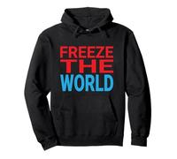FREEZE THE WORLD Text Block Pullover Hoodie