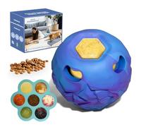 Freezeball Dog Toys, Frozen Dog Treats to Keep Dogs Busy, Interactive Treat Dispensing Dog Toy Puzzle, Interactive Chew Toys for Large Dog, Power Chewer, Durable Rubber-Easy to Clean (Blue, Small)