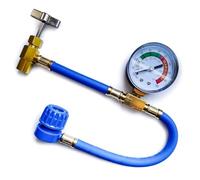 FreezeECO AC Refill Car Aircon Top-Up Re-Charge Hose with Pressure Gauge - Type A, 1/2 Thread (11.5cm diameter)