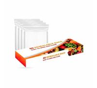 Freezer Bags Resealable PlasticBags Reusable Kitchen Food Storing Transparent Pouch Jewellery Raw Meat Poultry Biscuits Nuts Screws Coins Rings Storage Seal Bag Approx 160x160mm (60 Pack)