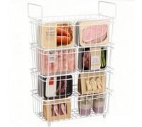 Freezer Baskets 4-Pack Freezer Baskets for Chest Freezers for Chest Freezer - Chests Freezer Baskets Organize and Store Food with Handles Improved Air Circulation for Freshness Black (White.)
