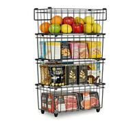 Freezer Baskets 4-Pack, Stackable Freezer Storage Baskets for Chest Freezers, with Handles Easily Sort and Get Frozen Foods, Allows Air Circulation for Better Freshness