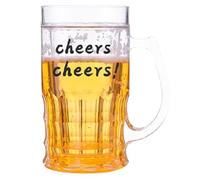 Freezer Beer Mug, Double-Layer Insulated Cup, Leakproof Reusable Glass, 450ml Handle Mug, Chilled Drinkware Gift, Father’s Day, Birthday or Collectors, 6.1x3.15in