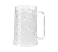 Freezer Beer Mugs, 16 oz Clear Double Wall Gel Frosty Ice Mugs with Handles, Perfect Frozen Beer Mugs for Home Bar Accessories, Gifts for Men