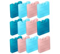 Freezer Blocks 8cm Mini Cooler Bags Assorted Colors Reusable Ice Packs Coolest for Hours Powerful Chillers Lunch Box Travel Picnic and Outdoor Activities Ice Brick Picnic - 12pk