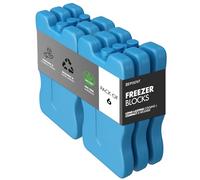 Freezer Blocks for Cool Box & Lunch Bag - Compact Ice Packs for Camping, Travel & Cooler Bags - Leakproof, Reusable Long-Lasting Ice Bricks - Keeps Food Fresh & Drinks Cold - Pack of 6