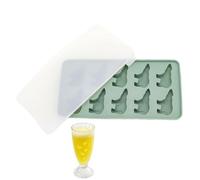 Freezer Container for Ice Cubes, Cute 10 Compartments Ice Mould with Lid in Polar Bear Design, Made of Silicone, Kitchen Aid Gadgets for Coffee, Fruits, Chocolate, Sweets, Food, Camping