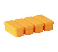 Freezer Cubes, 4-Compartment Silicone Freezer Molds, Reusable Large Ice Cube Molds, Slow-Melting, Yellow, 3.54×1.18inch Tray with Lid Large Ice Cube