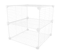 Freezer Divider Basket for Deep Freezer Organization, White | Iron and Plastic Build, Mesh Wire Basket with Anti-slip Base, Easy Assembly for Food Service Staff