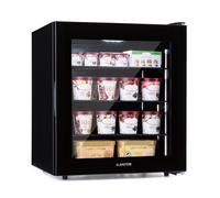 Klarstein IceAge Freezer - Freezer with Glass Front, Thermostat with 5 Levels, 0 to -18 °C, Height compensating feet, Steel housing, EEC E, 3 Shelves, 88 litres