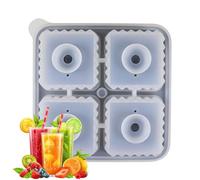 Freezer Ice Cubes with Lid - Large Square Silicone Molds | Cube Ice Formsilicone Ice Shape | 4 Cavity Square Cold Cube | The Reusable the m