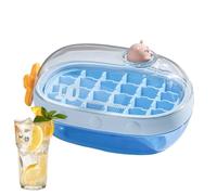 Freezer Ice Mold, Ice Tray with Lid | Easy MAP ICE WAY OF RECEIVING with 24 Grid, Multifunctional Freezing Cube Tray, Whiskey Supplies for